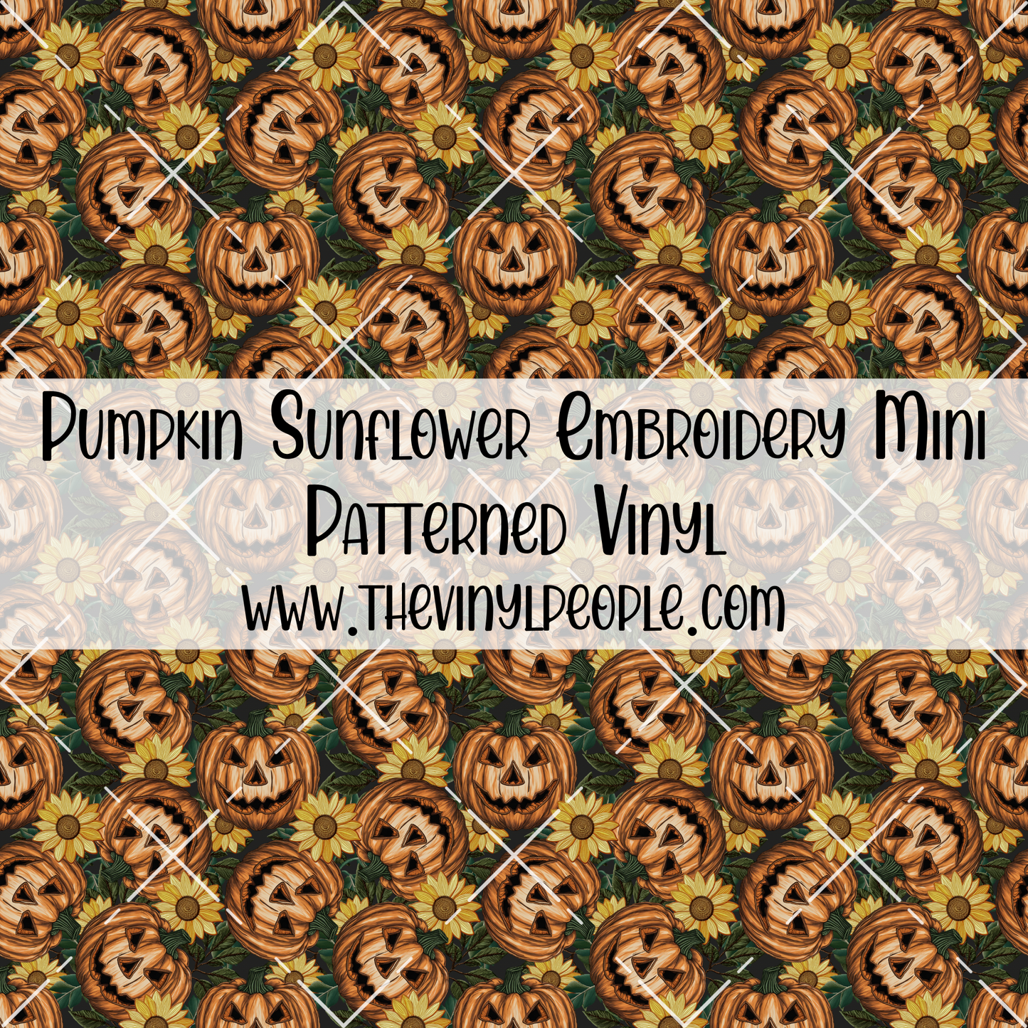 Pumpkin Sunflower Embroidery Patterned Vinyl