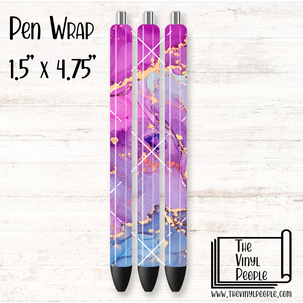 Purple Ink & Gold Flakes Pen Wrap