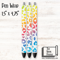 Rainbow Leopard Ombré Pen Wrap
