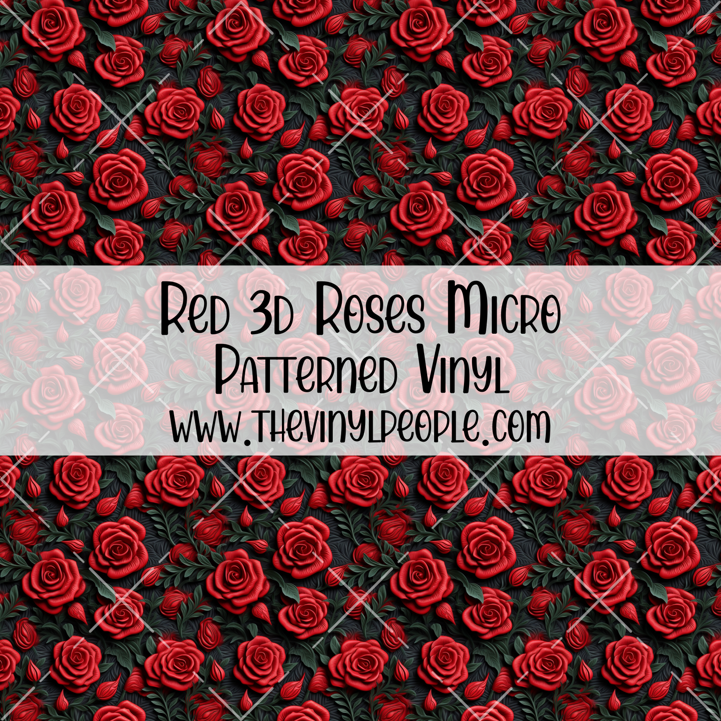 Red 3D Roses Patterned Vinyl