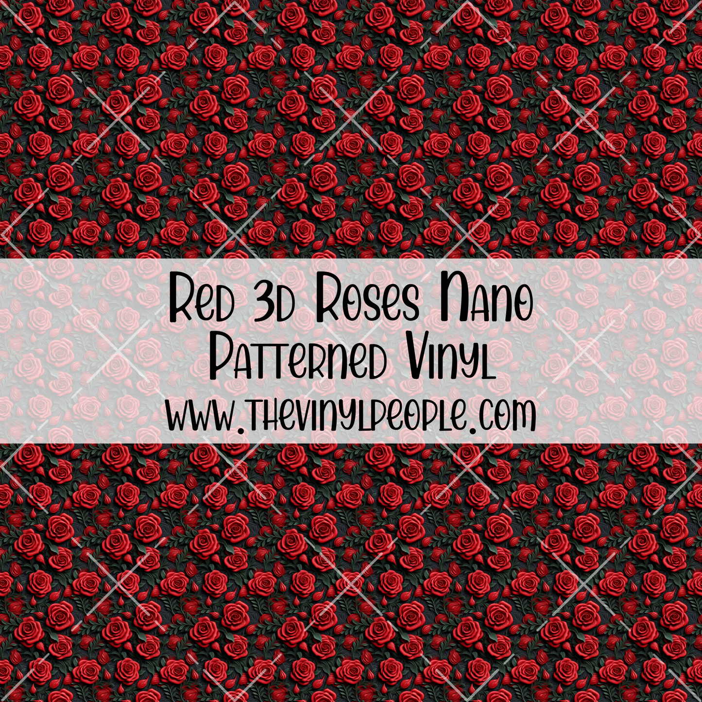 Red 3D Roses Patterned Vinyl
