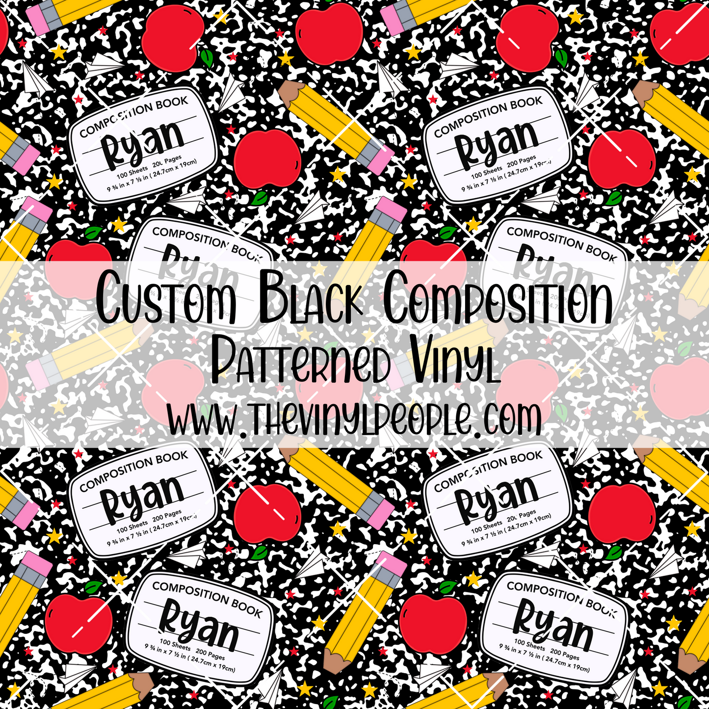 CUSTOM Black Composition Patterned Vinyl