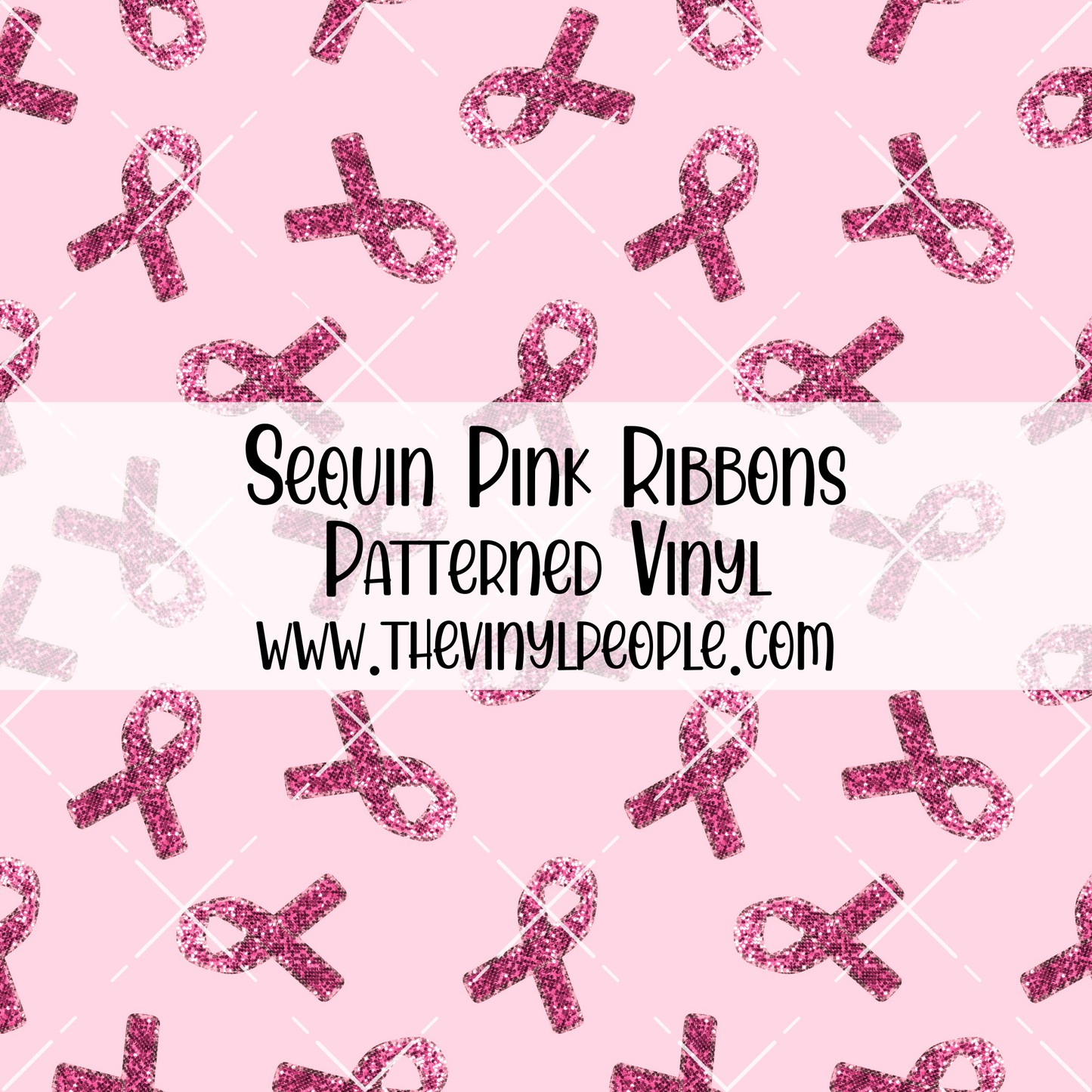 Sequin Pink Ribbons Patterned Vinyl