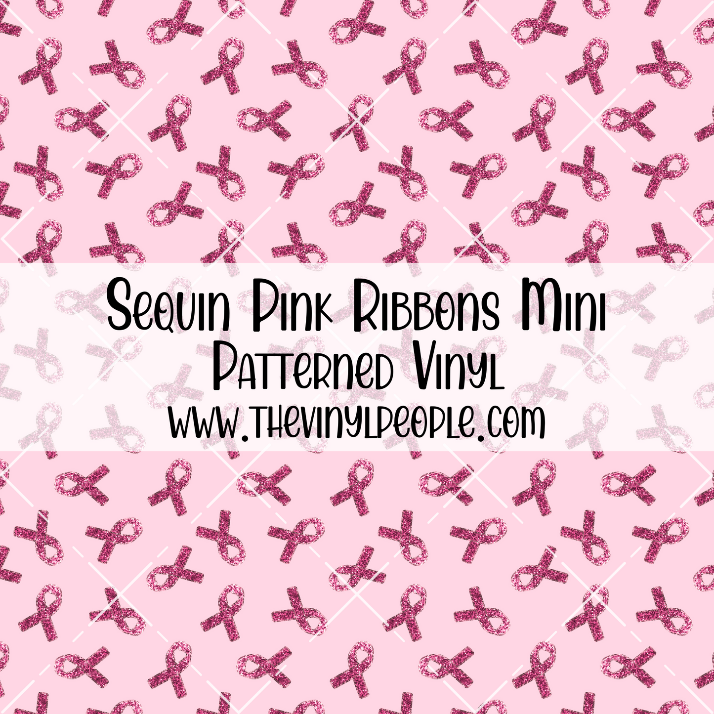 Sequin Pink Ribbons Patterned Vinyl