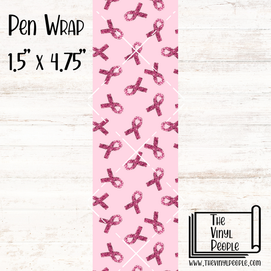 Sequin Pink Ribbons Pen Wrap