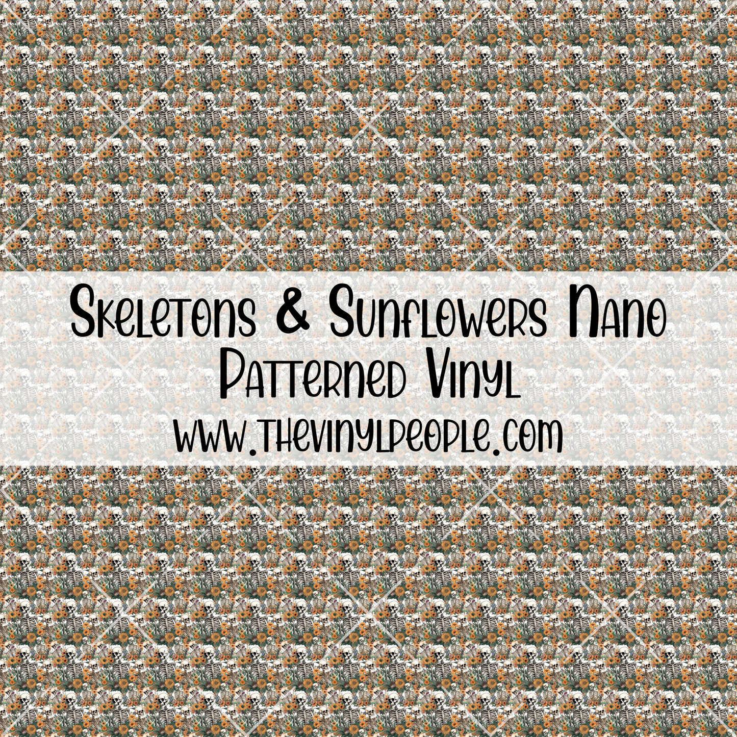 Skeletons & Sunflowers Patterned Vinyl