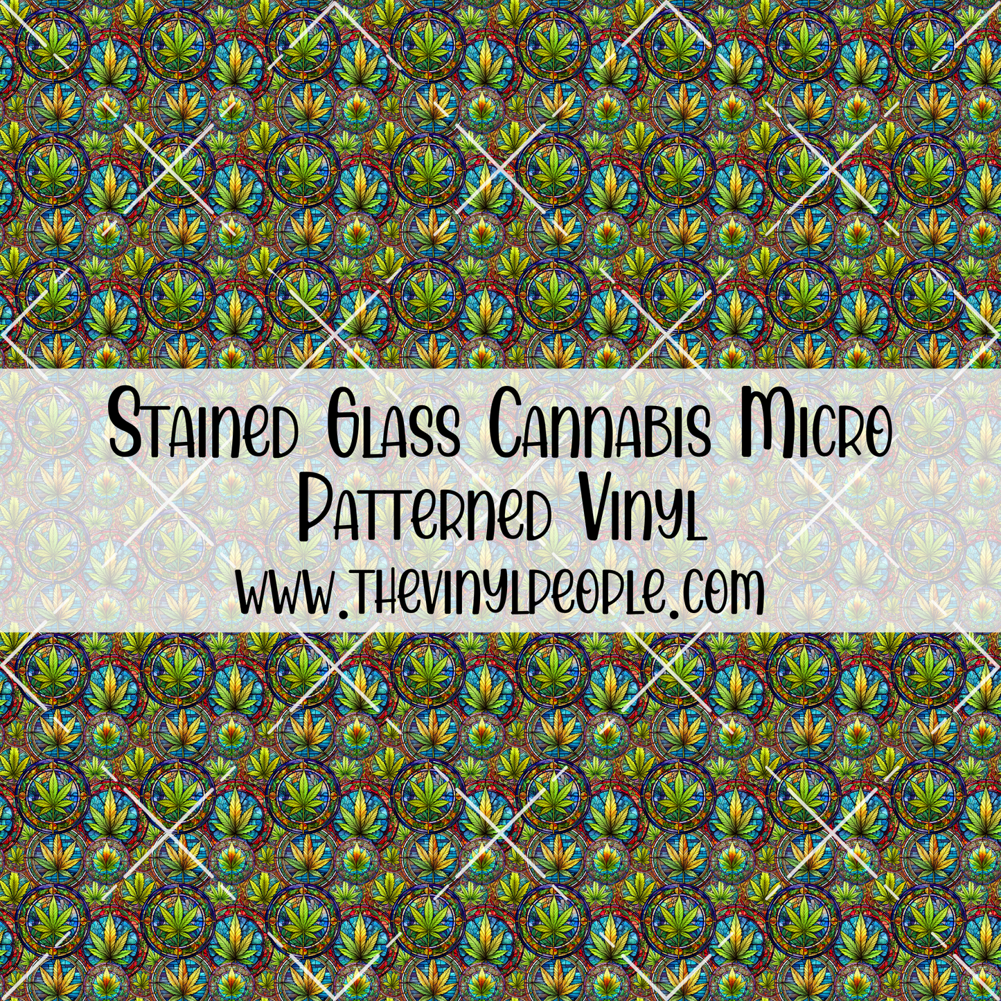 Stained Glass Cannabis Patterned Vinyl