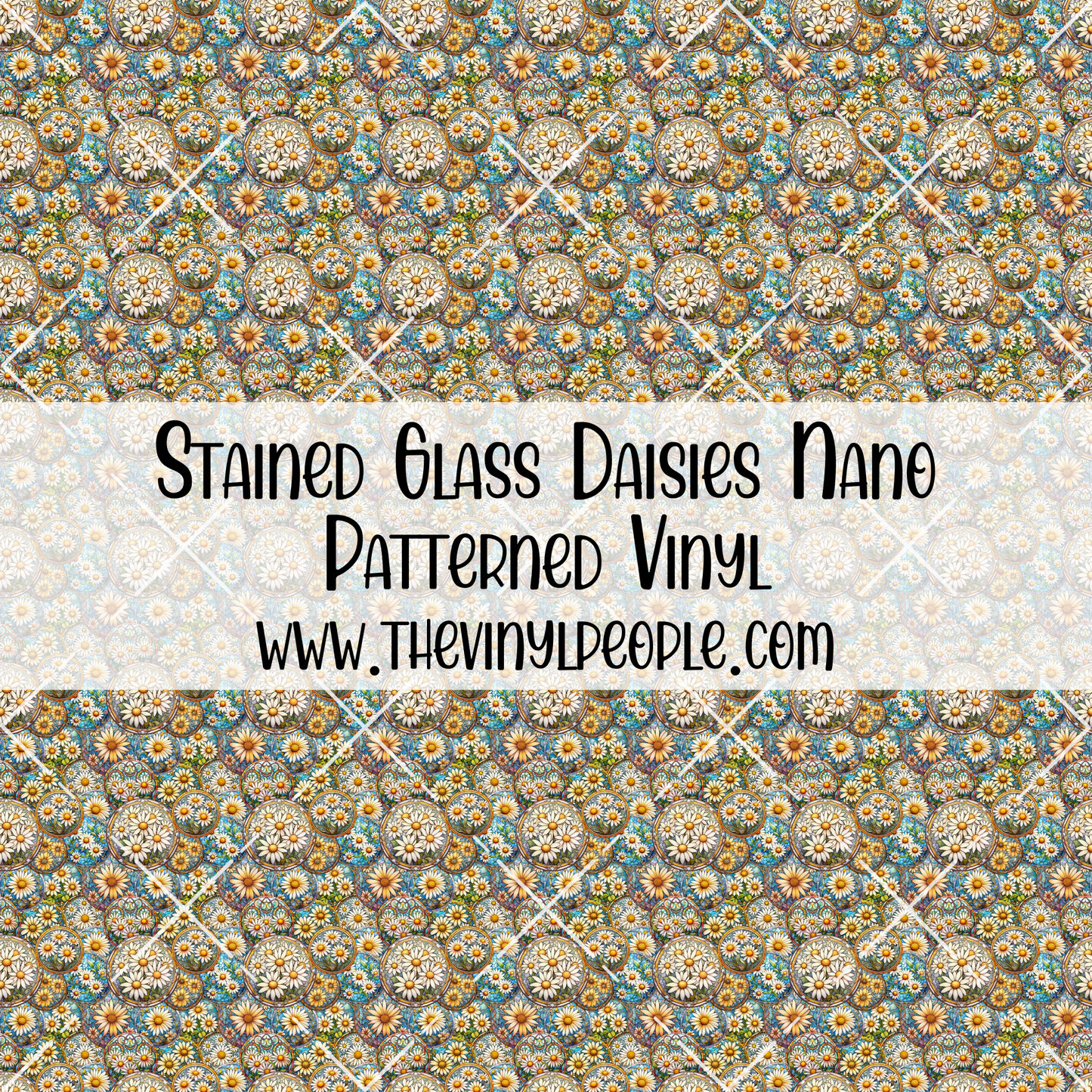 Stained Glass Daisies Patterned Vinyl