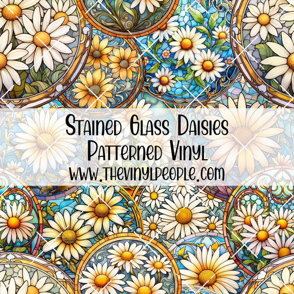 Stained Glass Daisies Patterned Vinyl