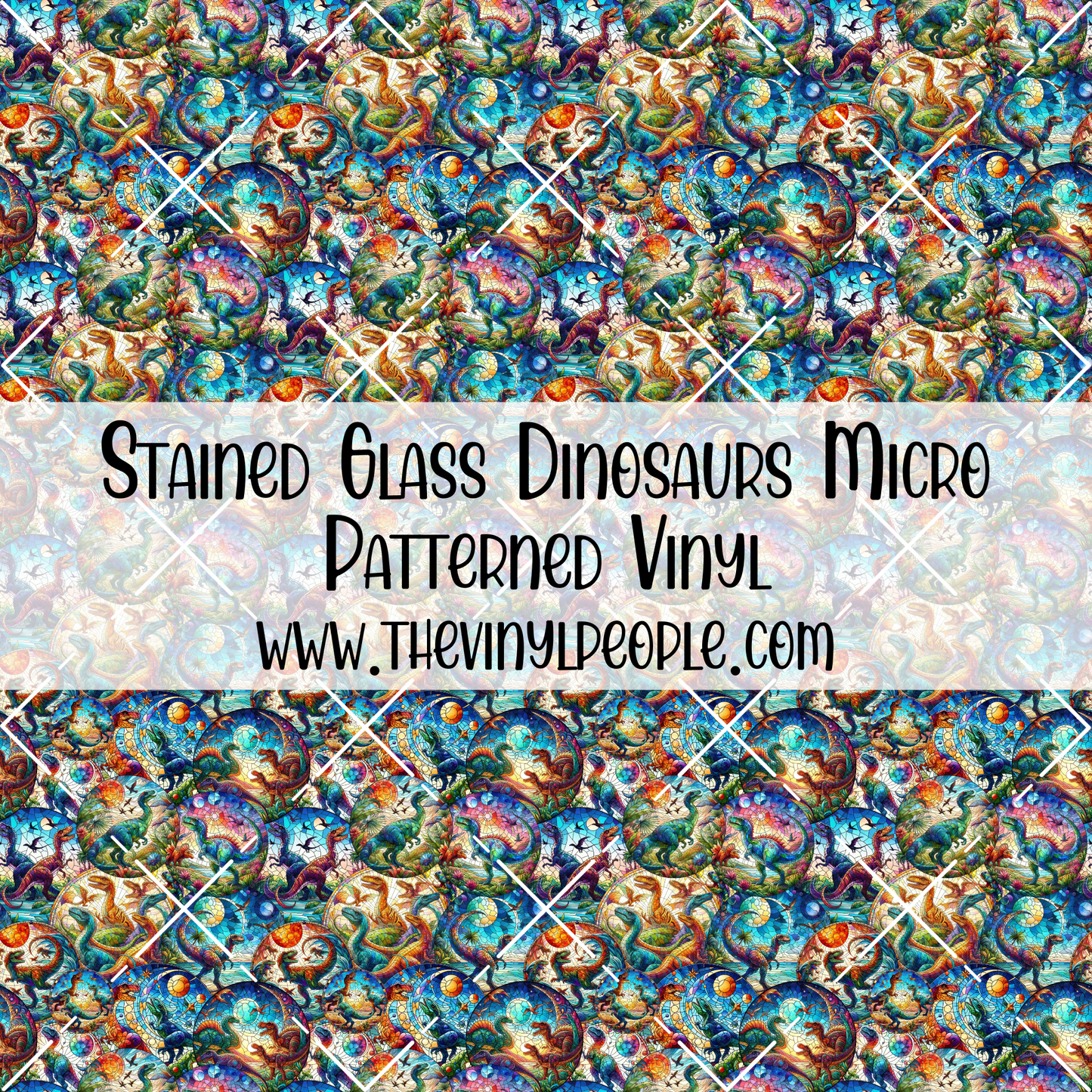 Stained Glass Dinosaurs Patterned Vinyl