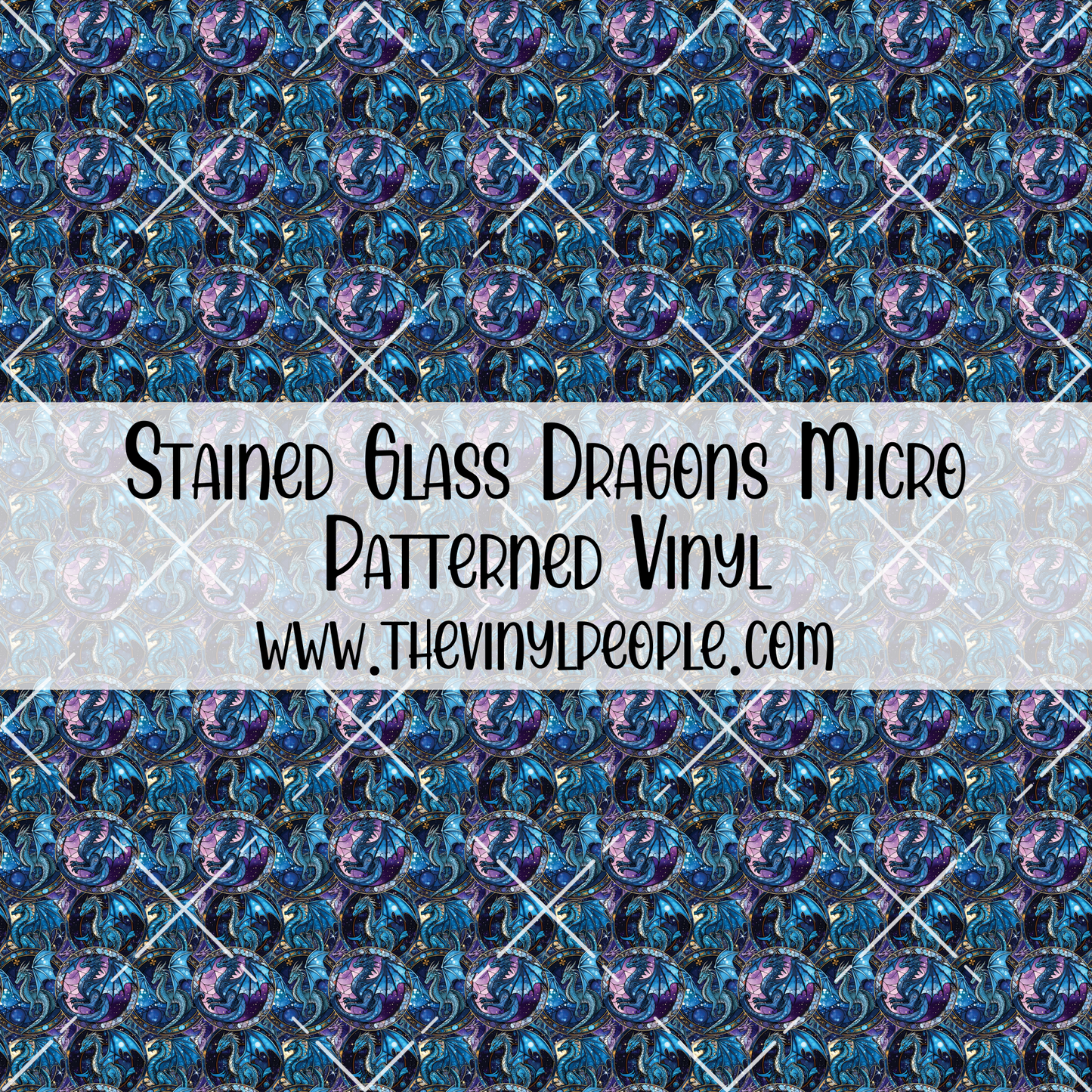 Stained Glass Dragons Patterned Vinyl