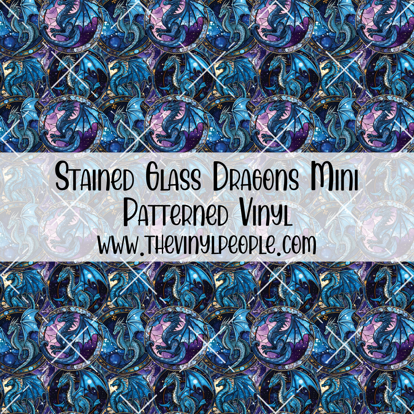 Stained Glass Dragons Patterned Vinyl