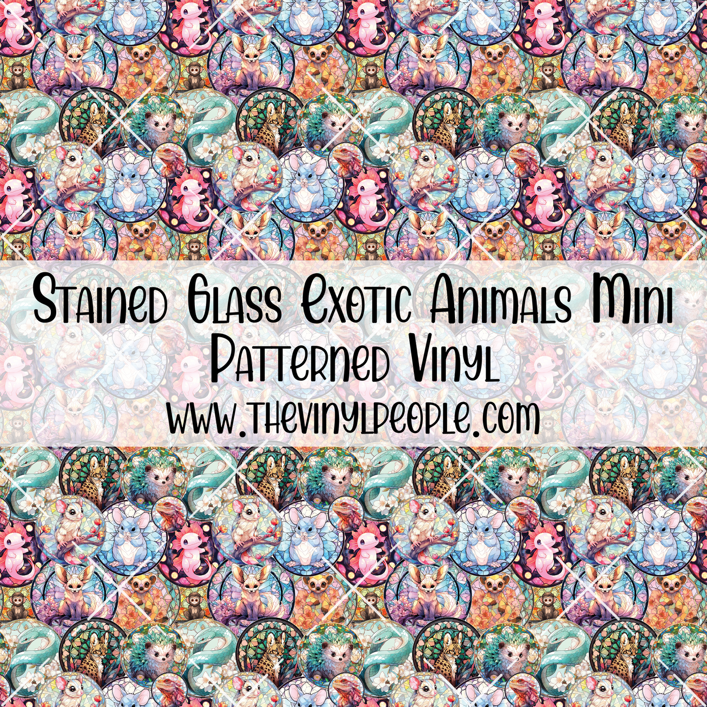 Stained Glass Exotic Animals Patterned Vinyl