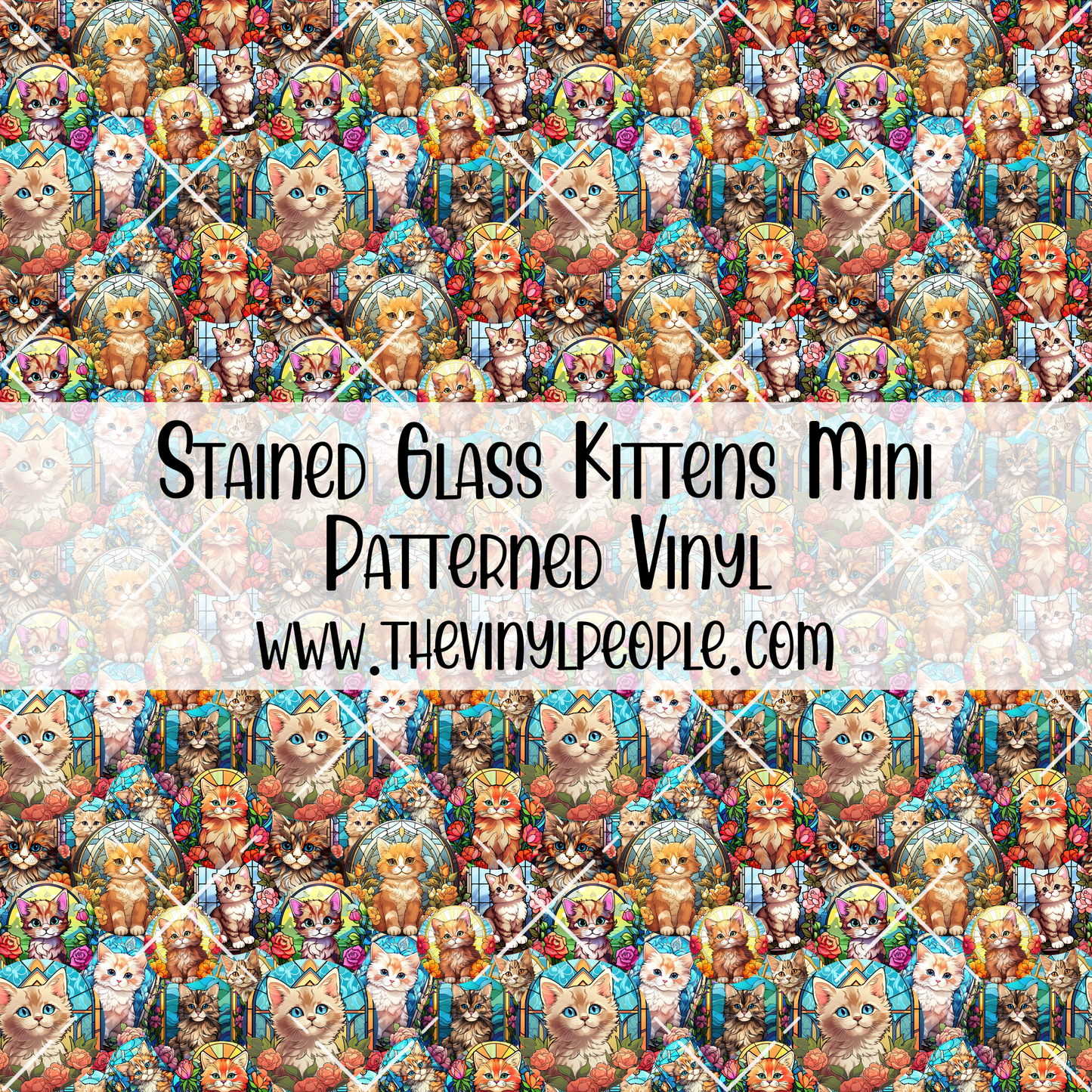 Stained Glass Kittens Patterned Vinyl