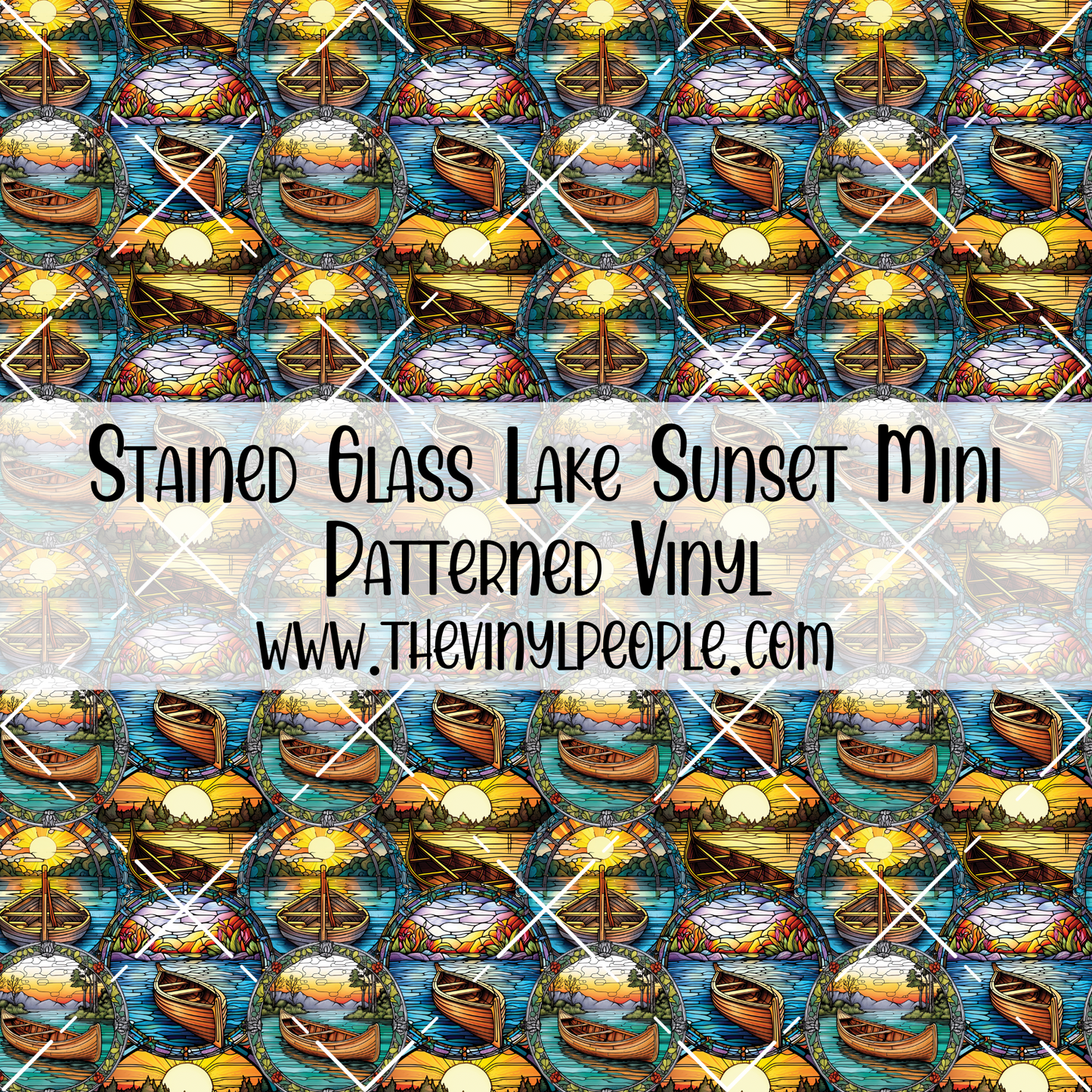 Stained Glass Lake Sunset Patterned Vinyl