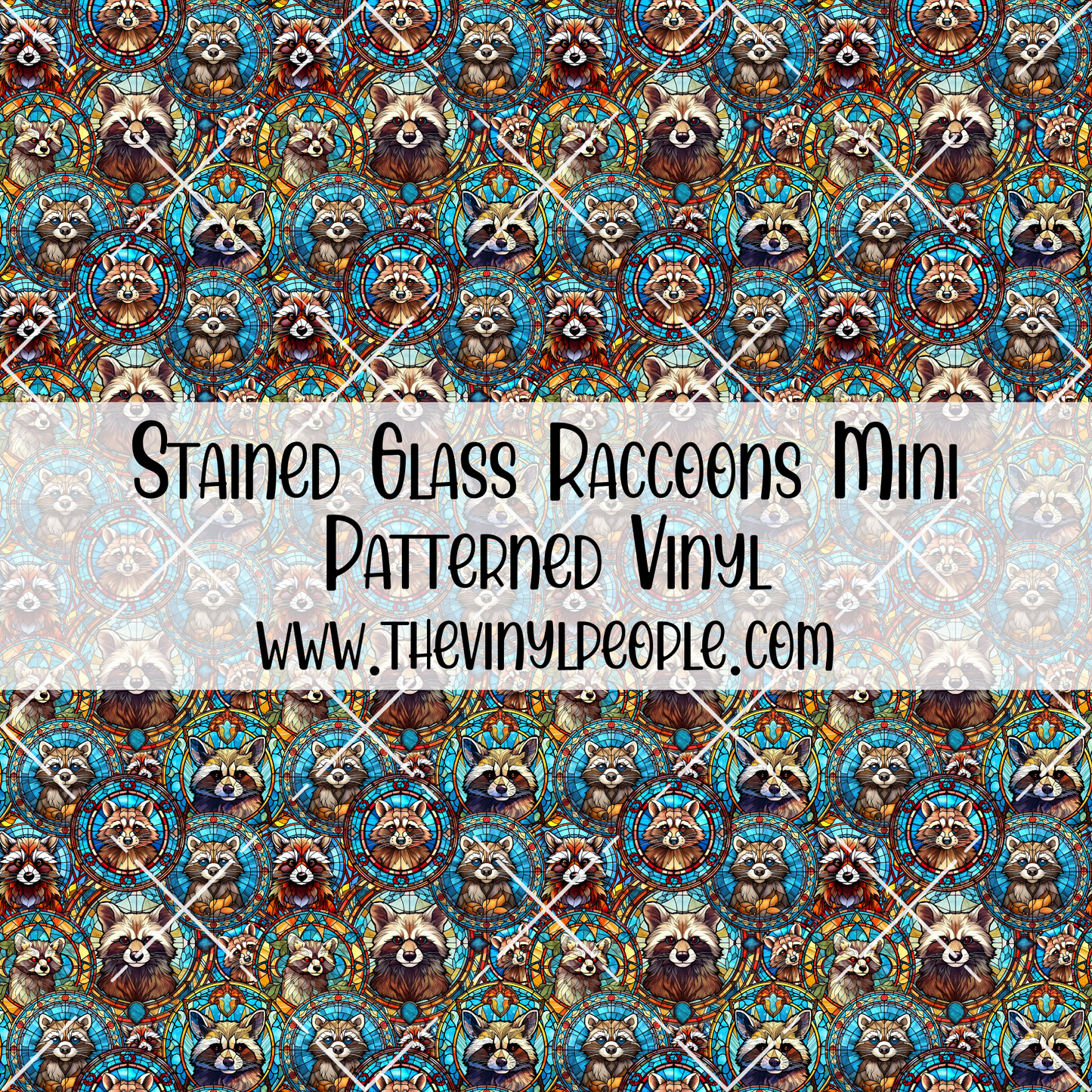 Stained Glass Raccoons Patterned Vinyl