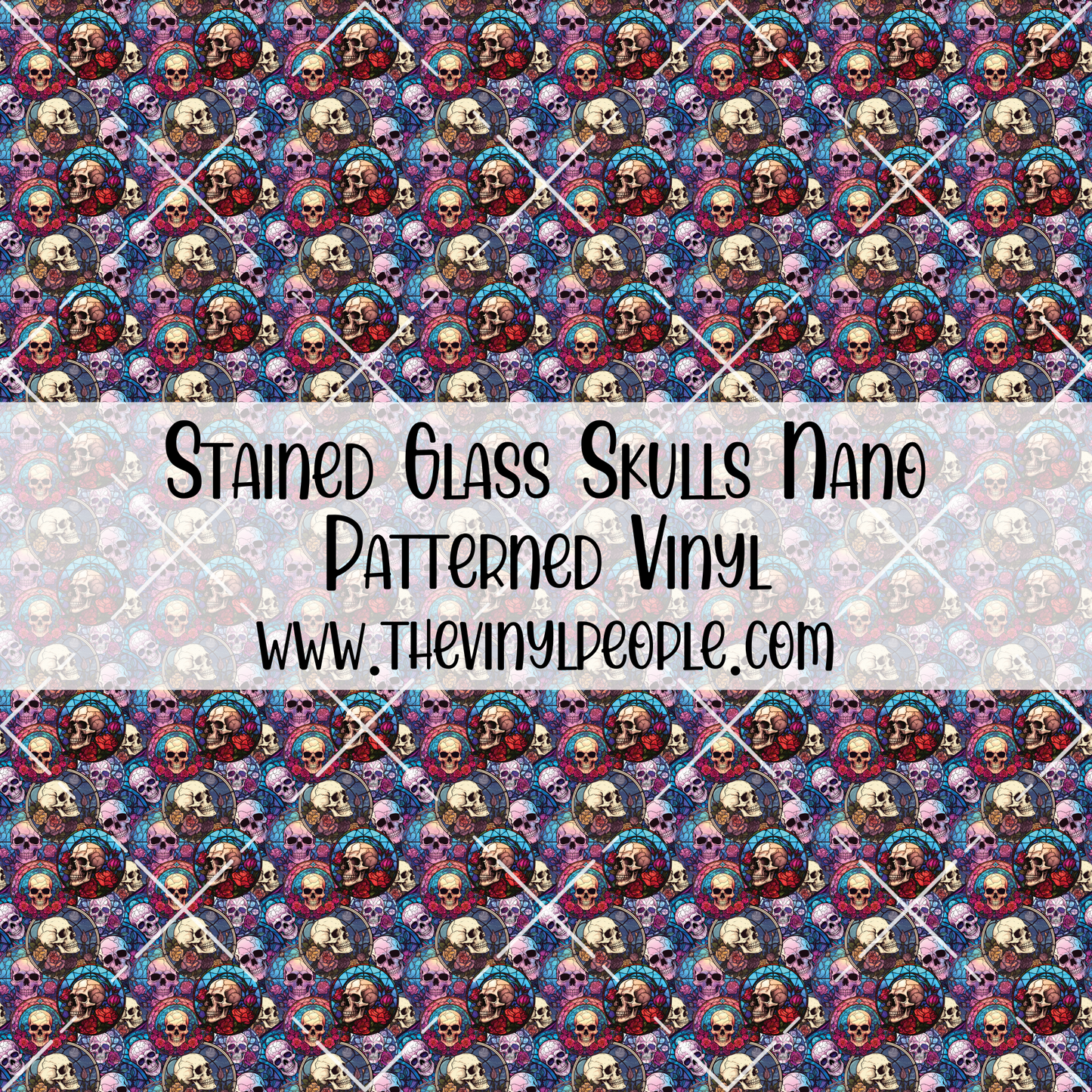 Stained Glass Skulls Patterned Vinyl