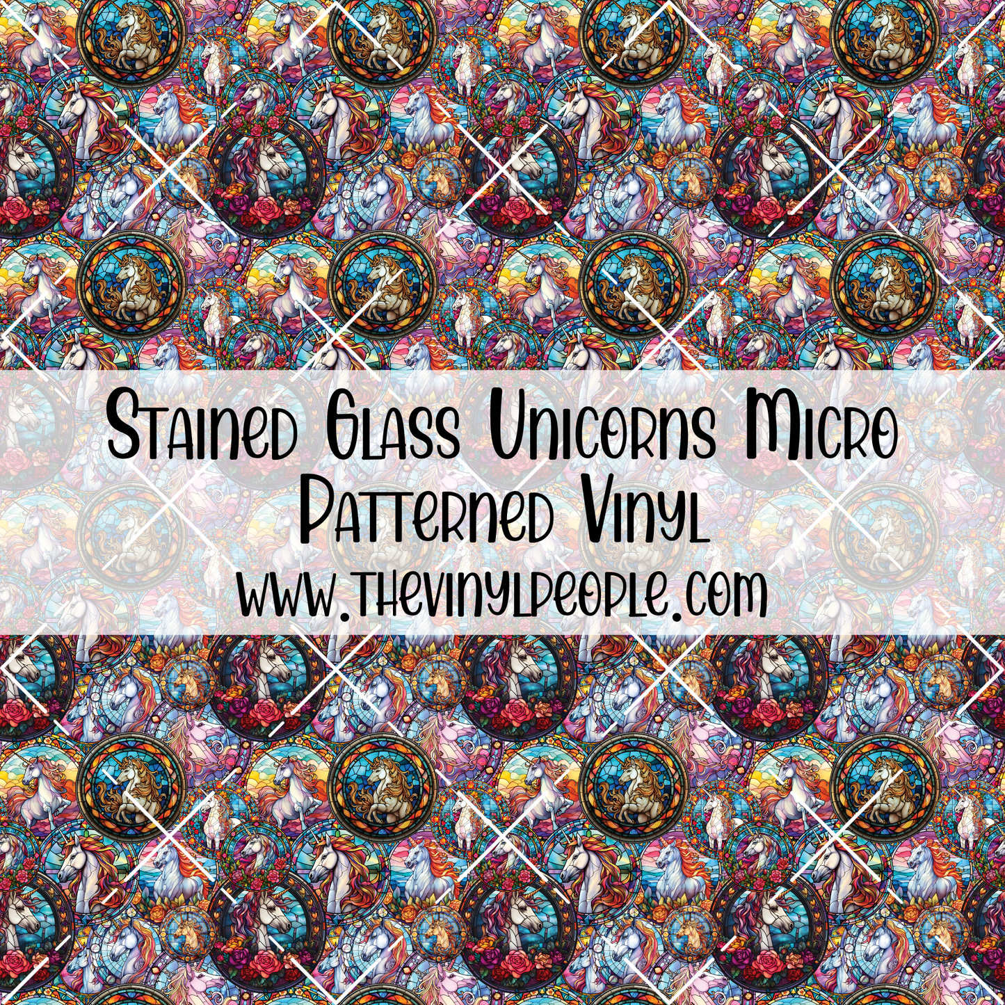 Stained Glass Unicorns Patterned Vinyl