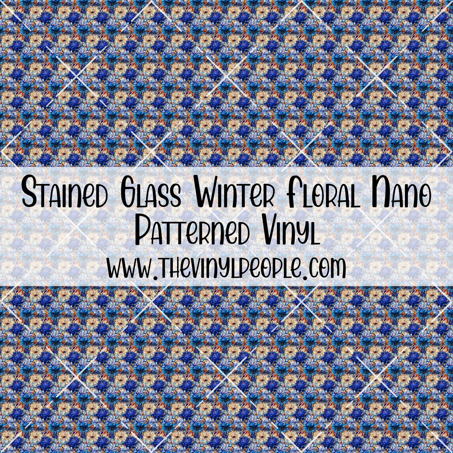 Stained Glass Winter Floral Patterned Vinyl