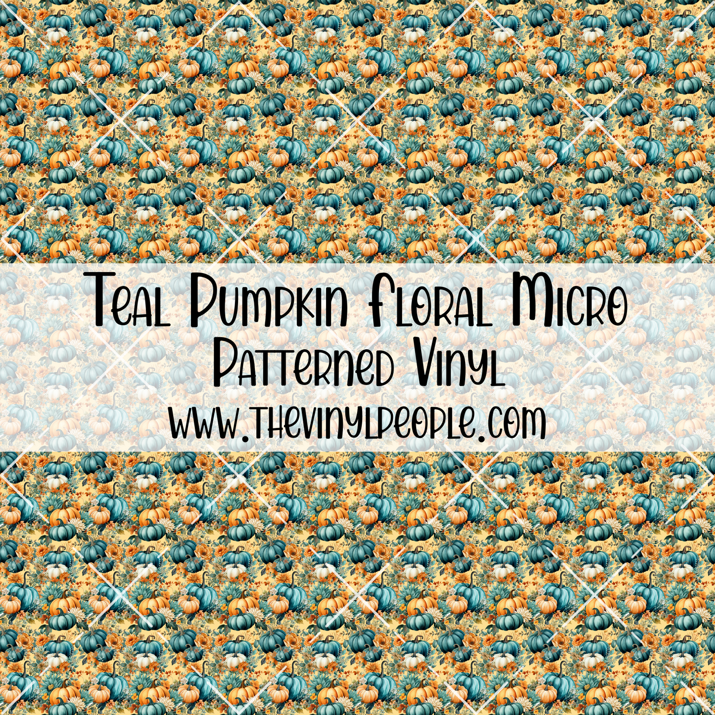 Teal Pumpkin Floral Patterned Vinyl