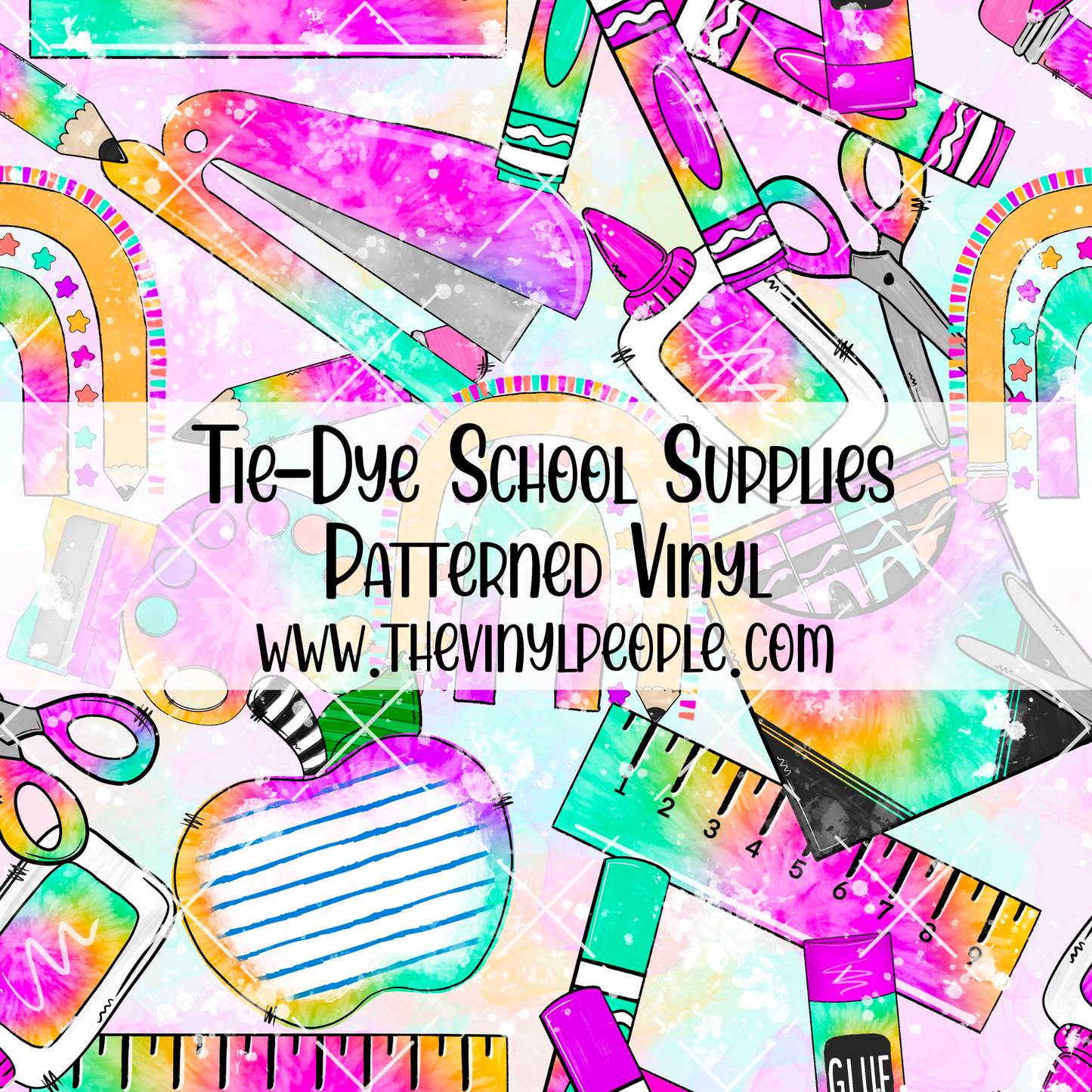 Tie-Dye School Supplies Patterned Vinyl
