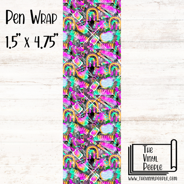 Tie-Dye School Supplies Black Pen Wrap