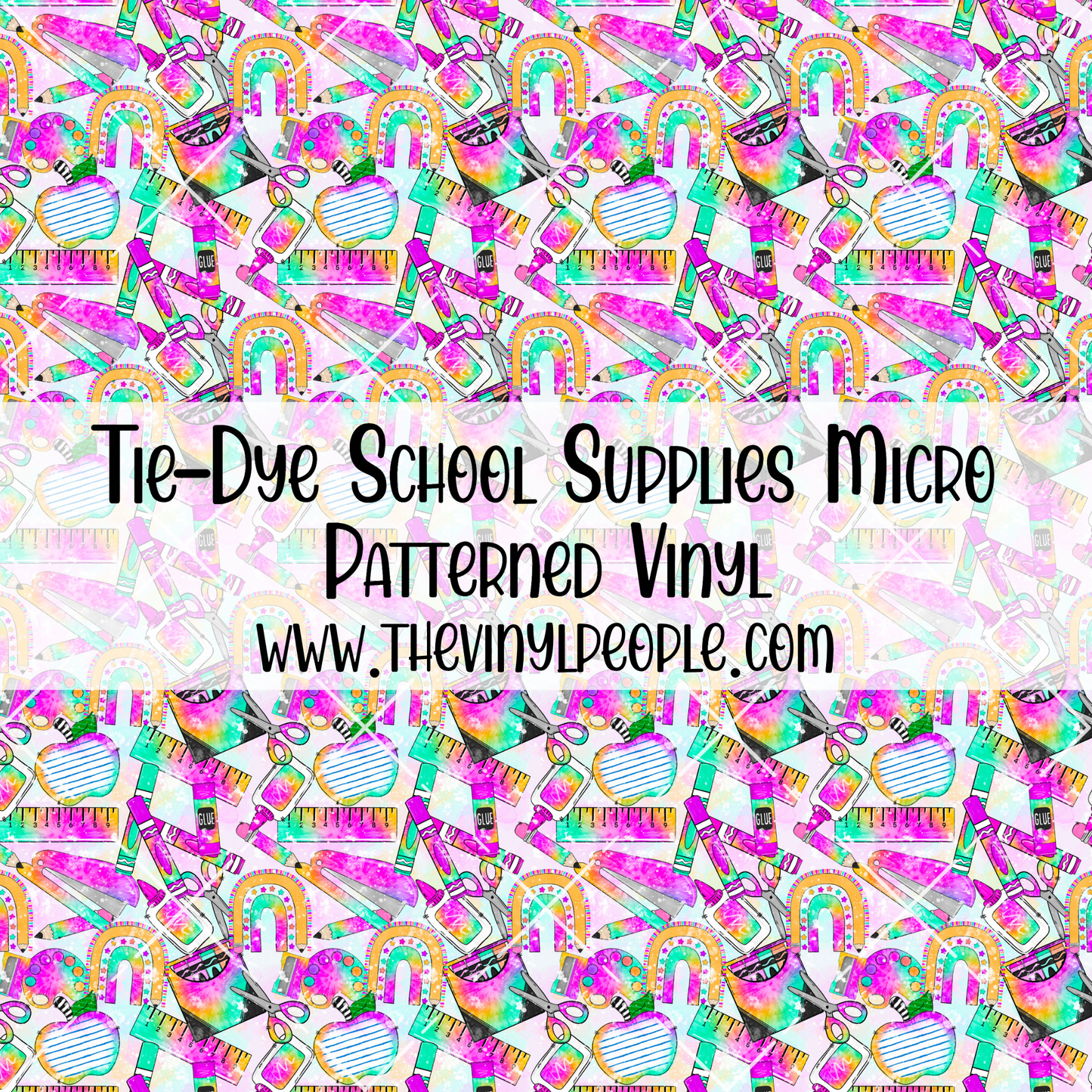 Tie-Dye School Supplies Patterned Vinyl