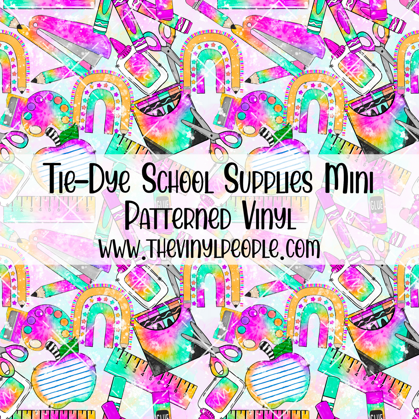 Tie-Dye School Supplies Patterned Vinyl
