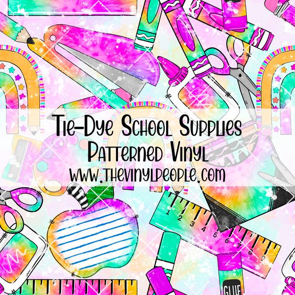 Tie-Dye School Supplies Patterned Vinyl