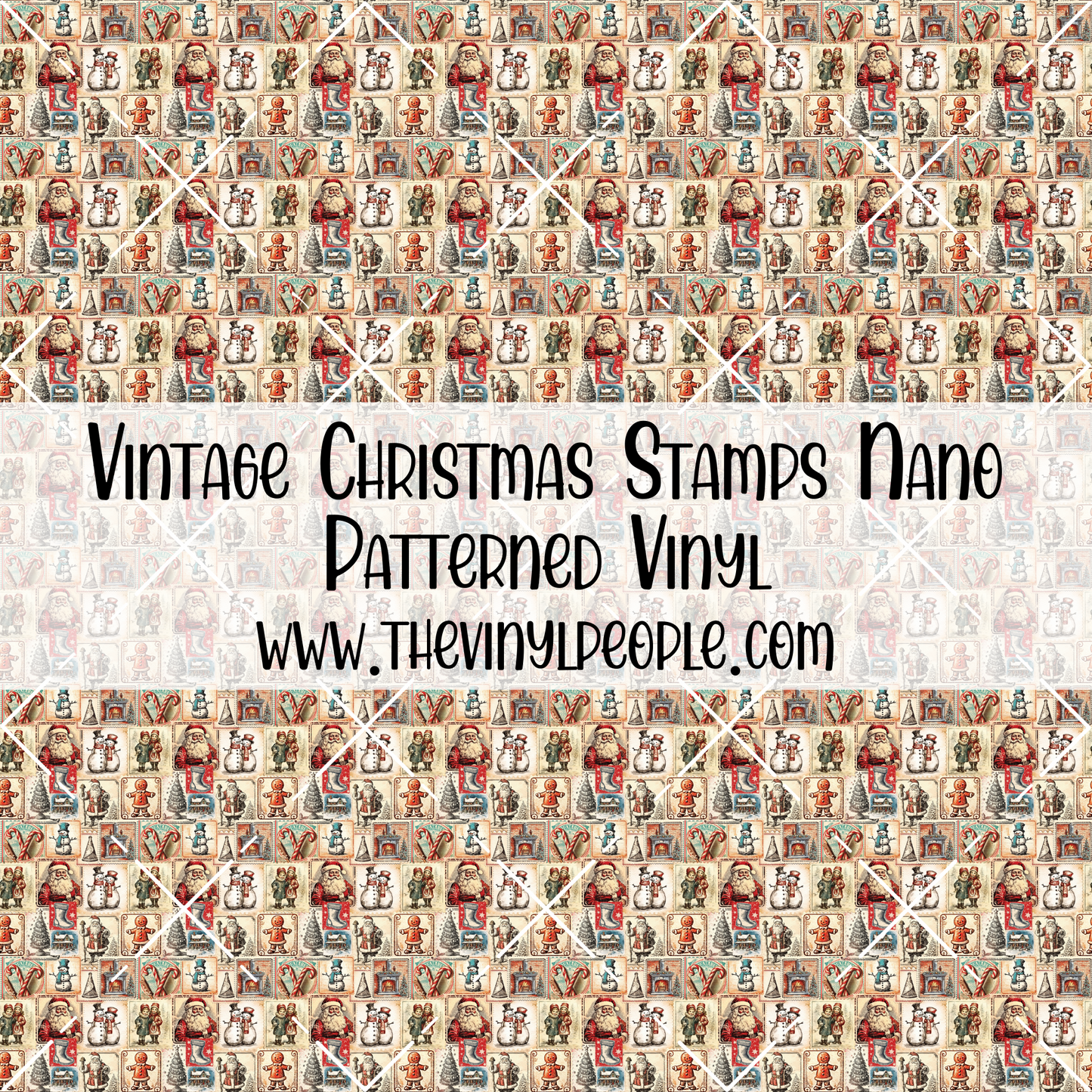 Vintage Christmas Stamps Patterned Vinyl
