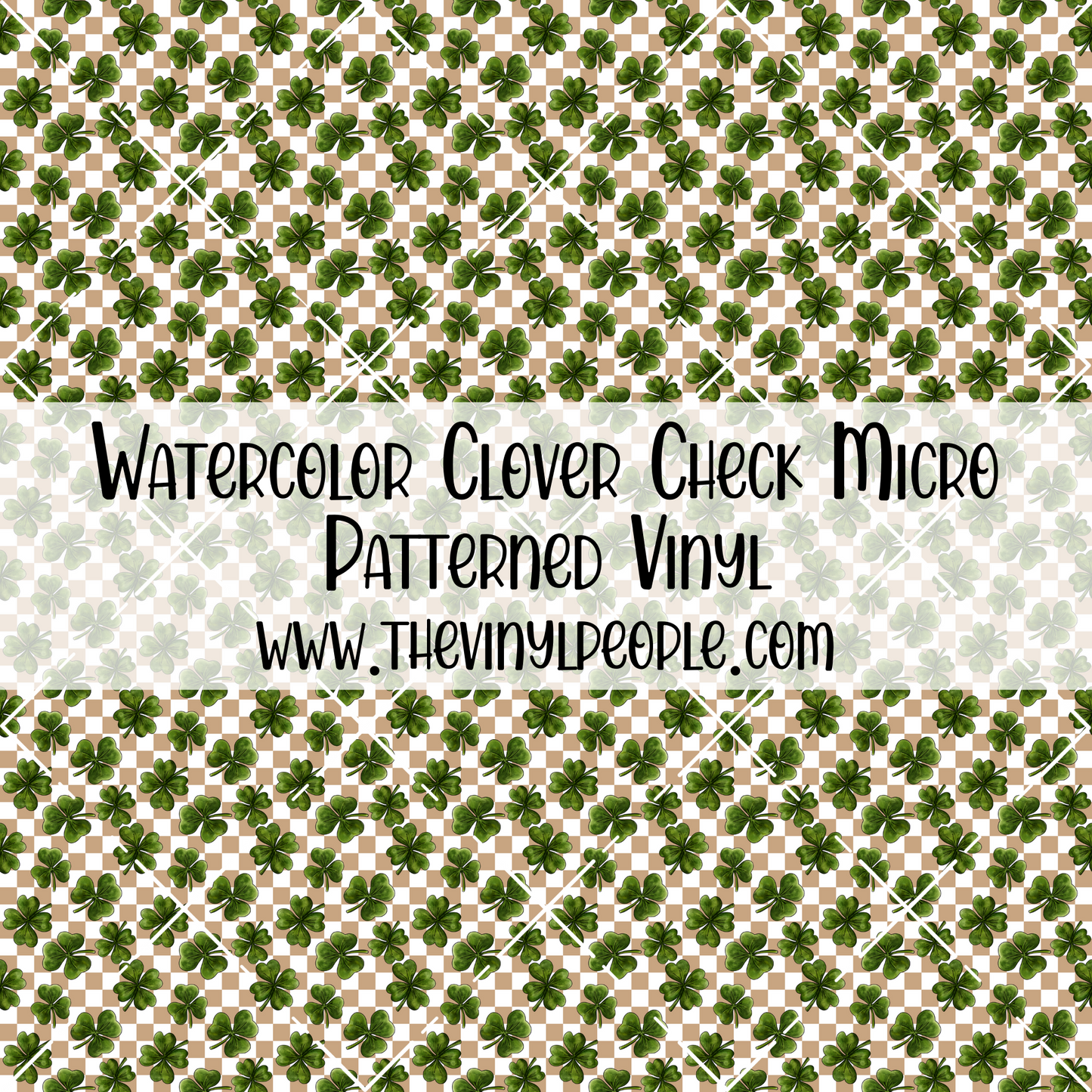 Watercolor Clover Check Patterned Vinyl