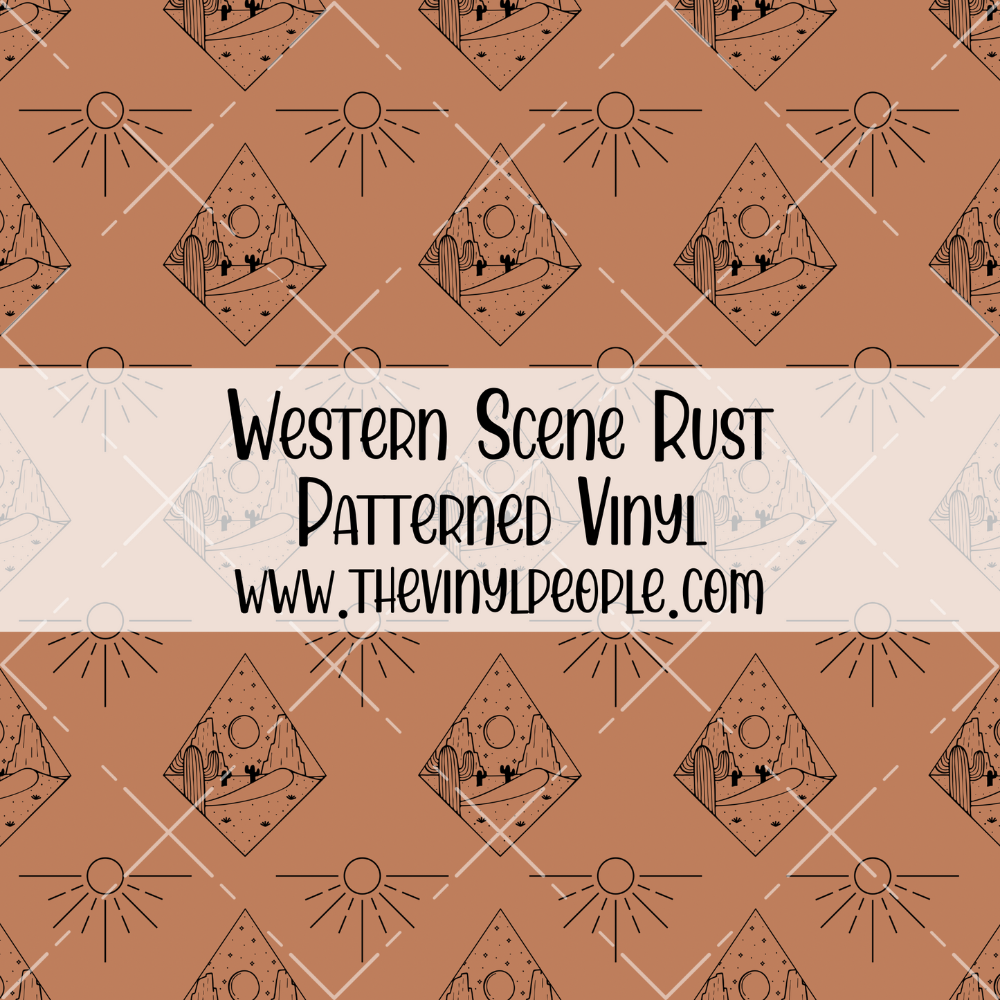 Western Scene Rust Patterned Vinyl