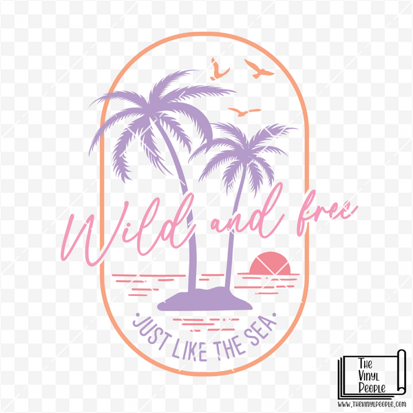 Wild & Free Like the Sea Vinyl Decal