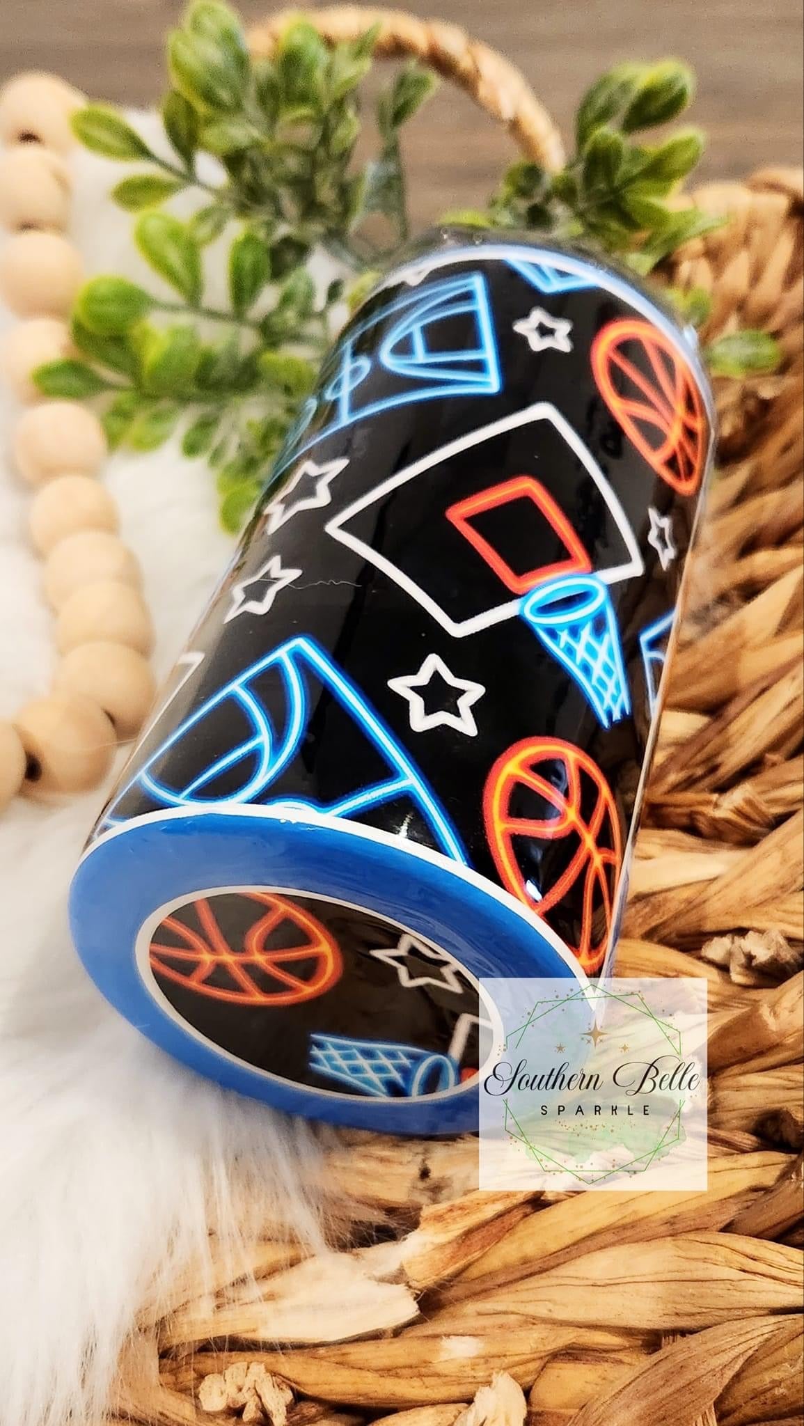 Neon Basketball Patterned Vinyl