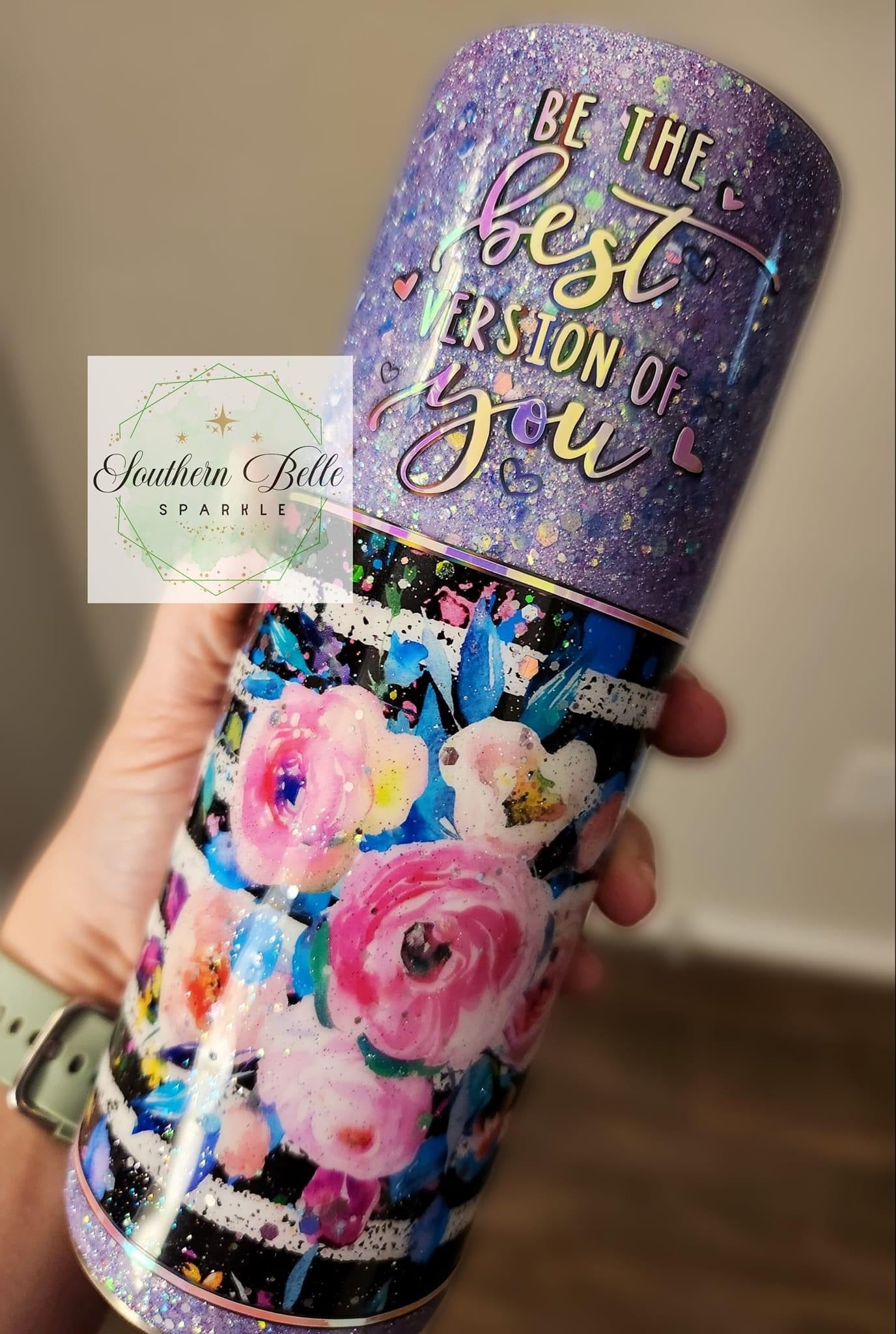 Watercolor Floral Stripes Patterned Vinyl