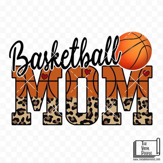 Basketball Mom Leopard Vinyl Decal