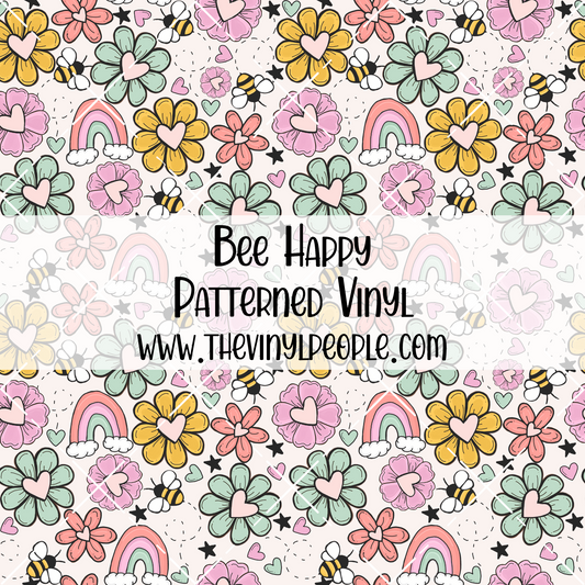 Bee Happy Patterned Vinyl