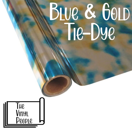 Blue & Gold Tie-Dye Foil