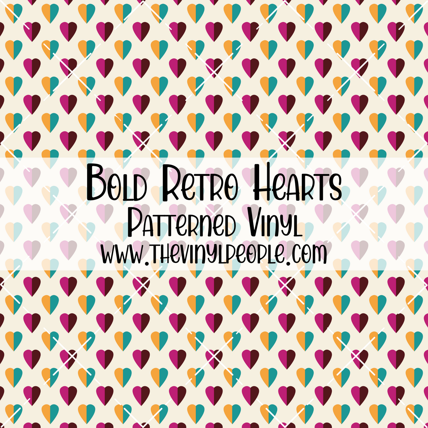Bold Retro Hearts Patterned Vinyl