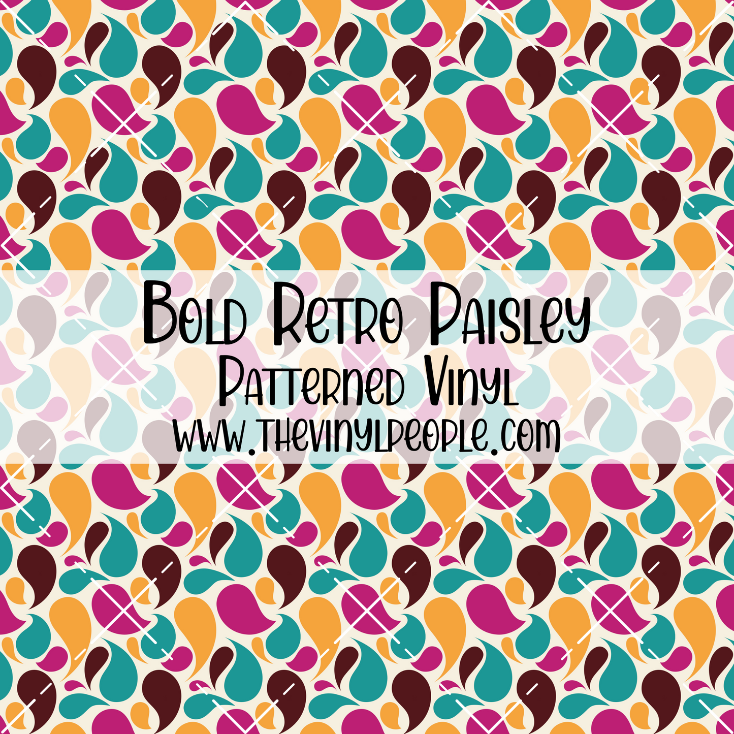 Bold Retro Paisley Patterned Vinyl
