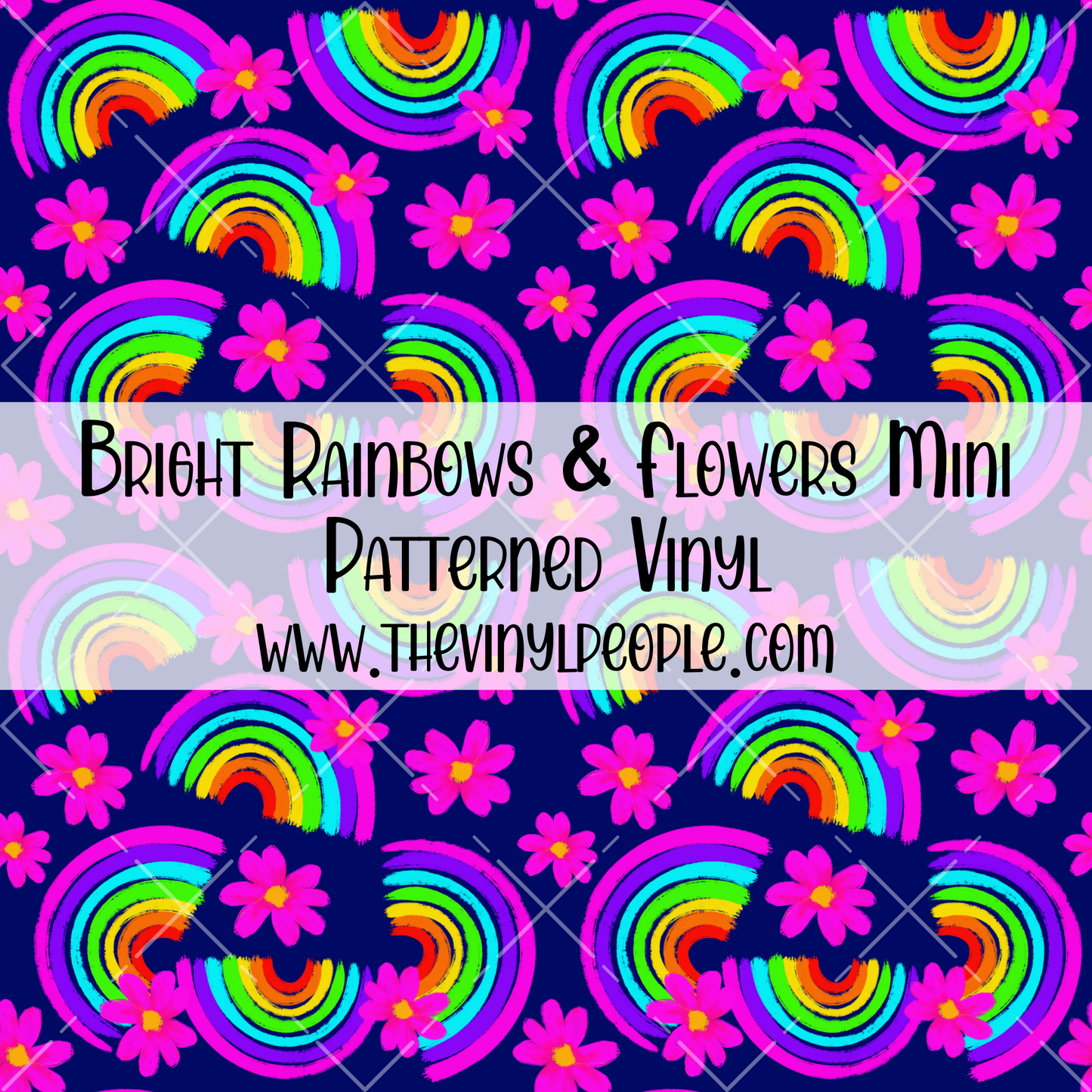 Bright Rainbows & Flowers Patterned Vinyl