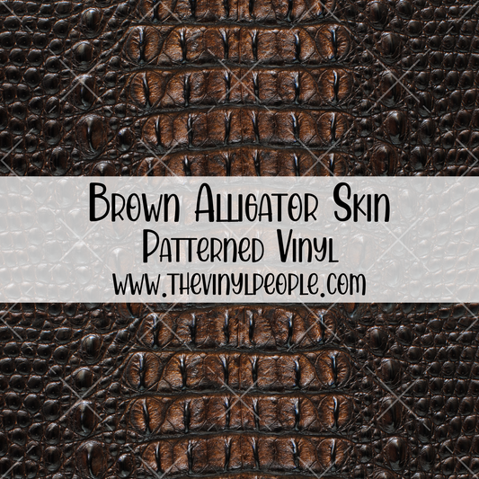 Brown Alligator Skin Patterned Vinyl