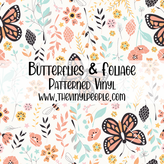 Butterflies & Foliage Patterned Vinyl