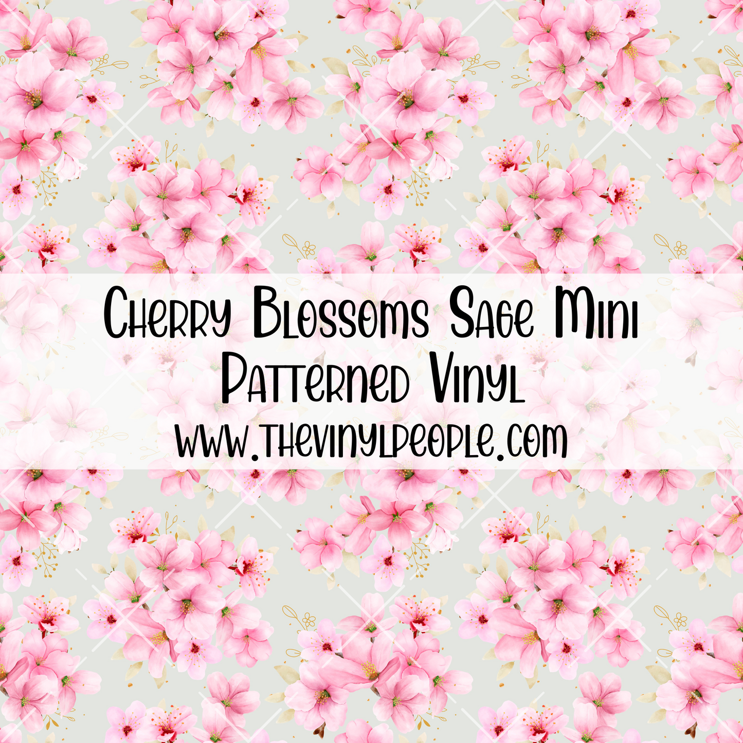 Cherry Blossoms Sage Patterned Vinyl