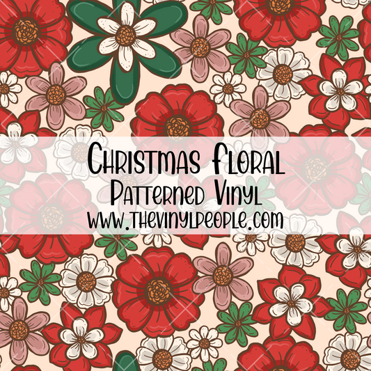 Christmas Floral Patterned Vinyl