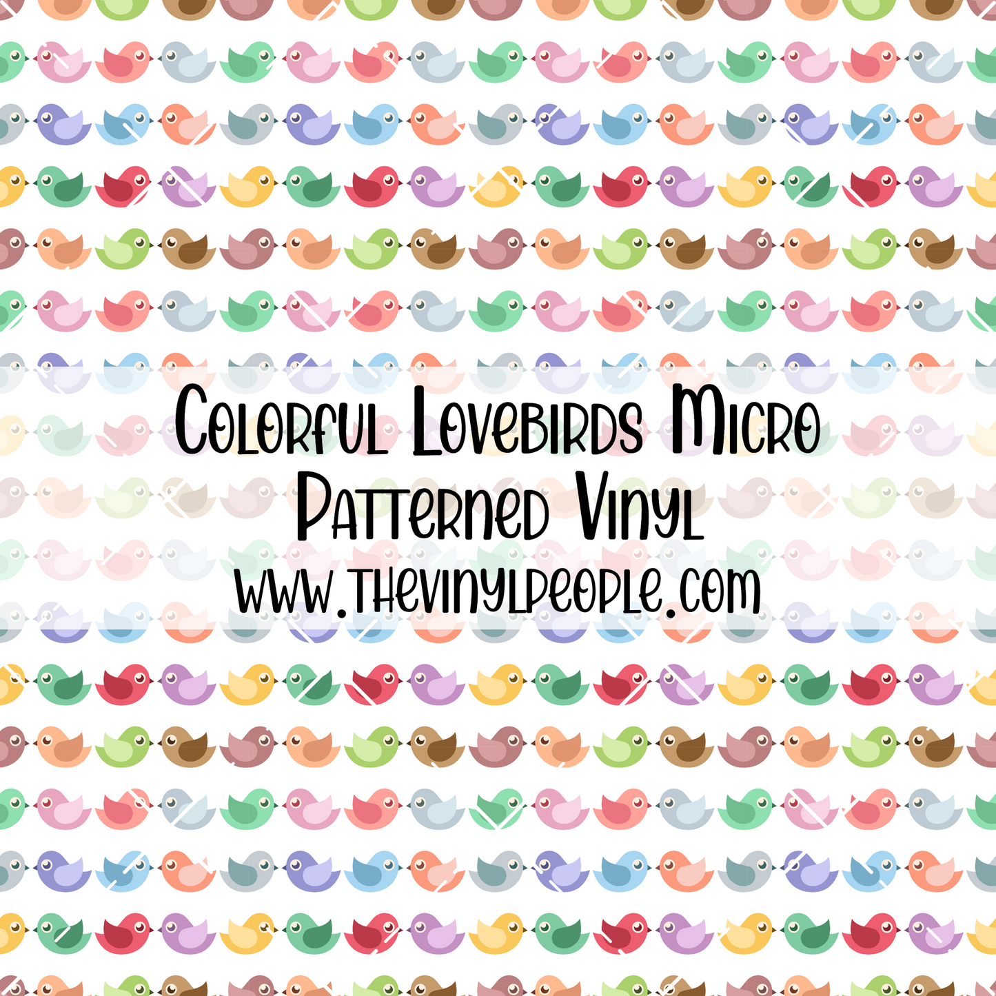 Colorful Lovebirds Patterned Vinyl