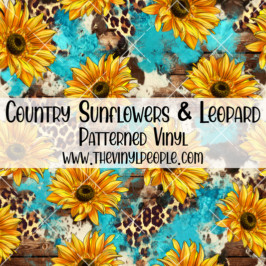 Country Sunflowers & Leopard Patterned Vinyl
