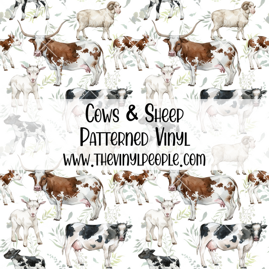 Cows & Sheep Patterned Vinyl