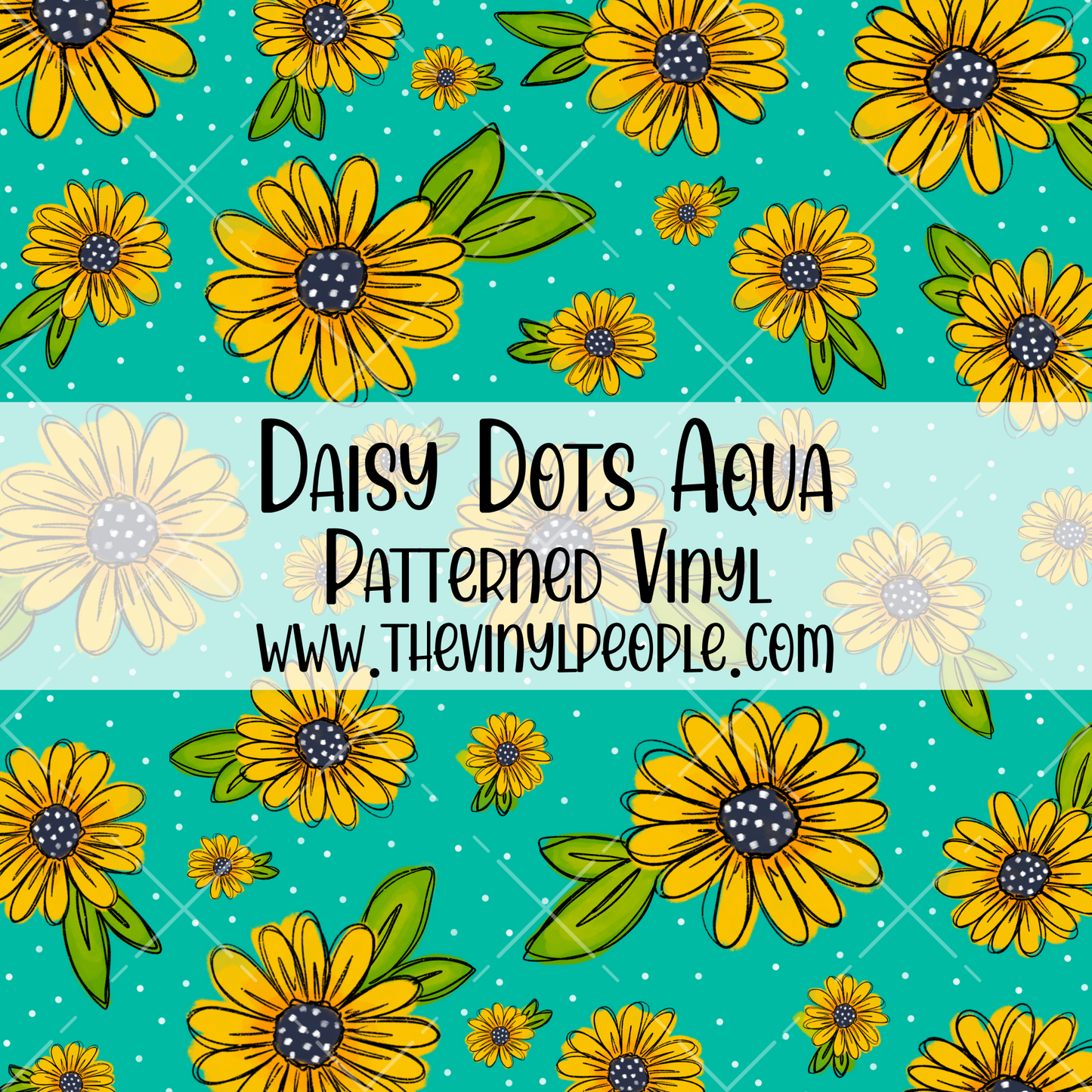 Daisy Dots Aqua Patterned Vinyl