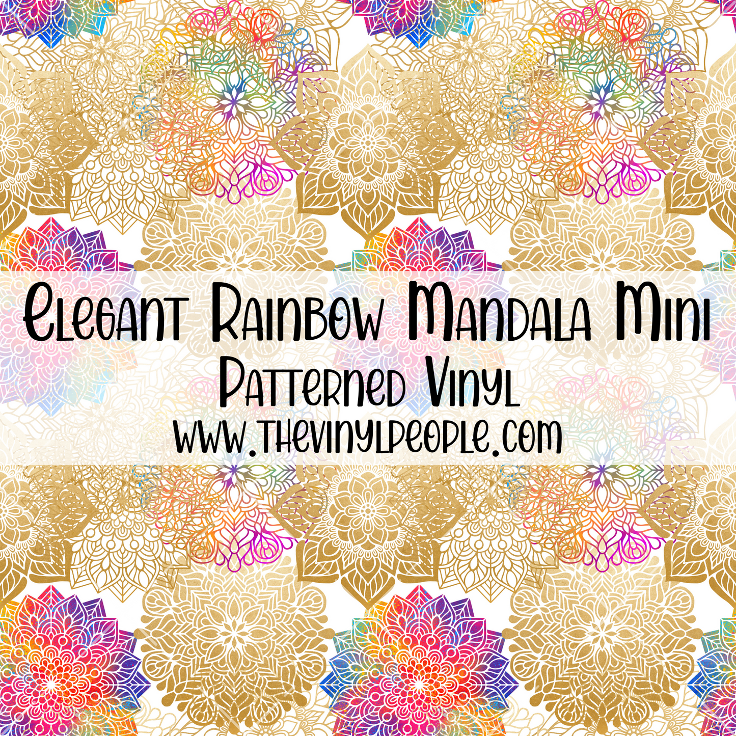 Elegant Rainbow Mandala Patterned Vinyl